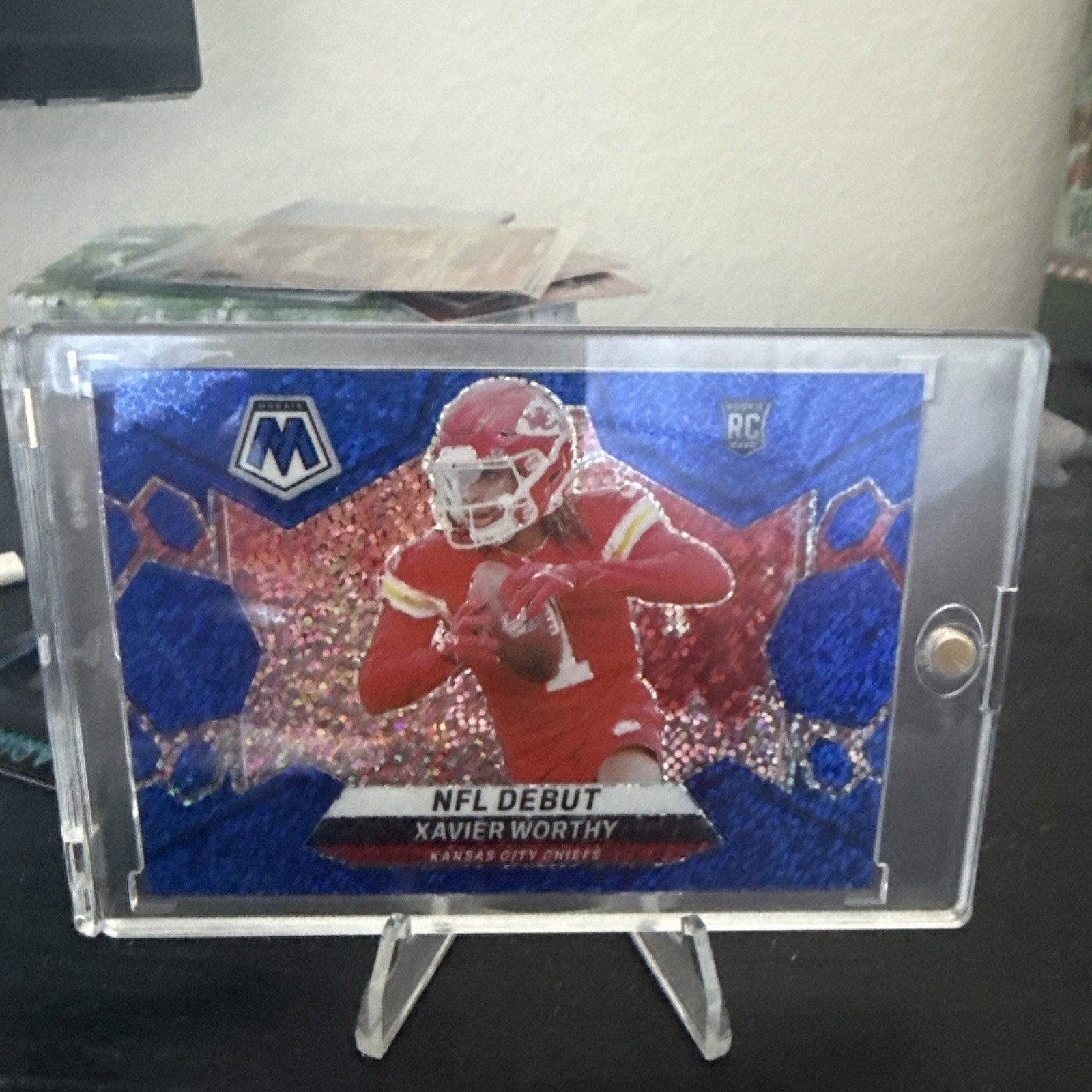 2024 Mosaic NFL Debut Blue Sparkle #285 Xavier Worthy RC /96