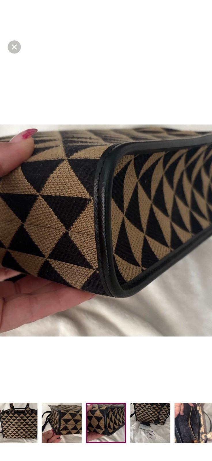 Small Tote Handbag Checkered - image 9