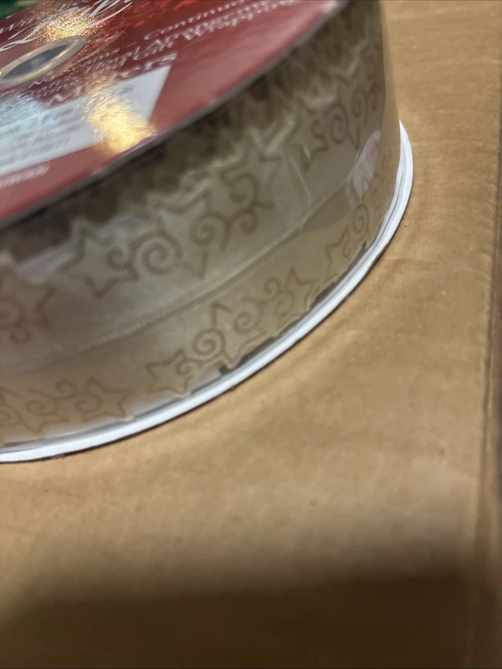 Wire Edged Christmas Bow Making Craft Ribbon 50 Yard Roll 1-1/2" Wode Scalloped - Image 3 of 4