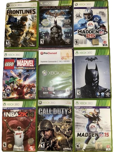 Xbox 360 Game Lot – 9 Games Including Batman, Call of Duty, LEGO, Sports Titles