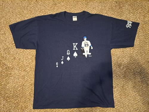 Gildan Kansas City Royals #23 Greinke "ALL IN" Mens Blue Tshirt XL