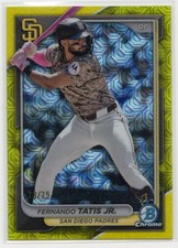 2024 Bowman Chrome Baseball #92 Fernando Tatis Jr.  - Yellow Mojo /75 -NM