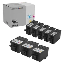 DI Compatible Ink Replacements for Kodak 30XL 8 Pack (5 Black 3 Color) HY