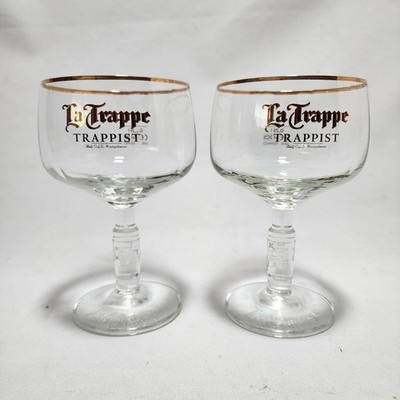 2x Offizieller La Trappe Trappist Bierkelch Goldrand 25cl/33cl Belgisches Ale Glas