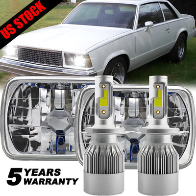 Pair For Chevy Malibu 1978-1981 Corvette DOT 5X7'' 7x6'' LED Headlights Hi-Lo A++