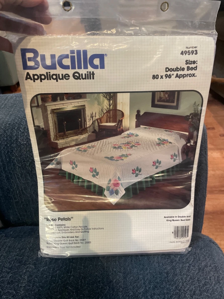 Kit Courtepointe Appliquée Tulipes Bucilla 49935 - Taille King/Queen Avec 2 Taies D'oreiller