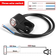 Motorcycle Switch Momentary Button 7/8" Handlebar Horn Electric Power Start RED