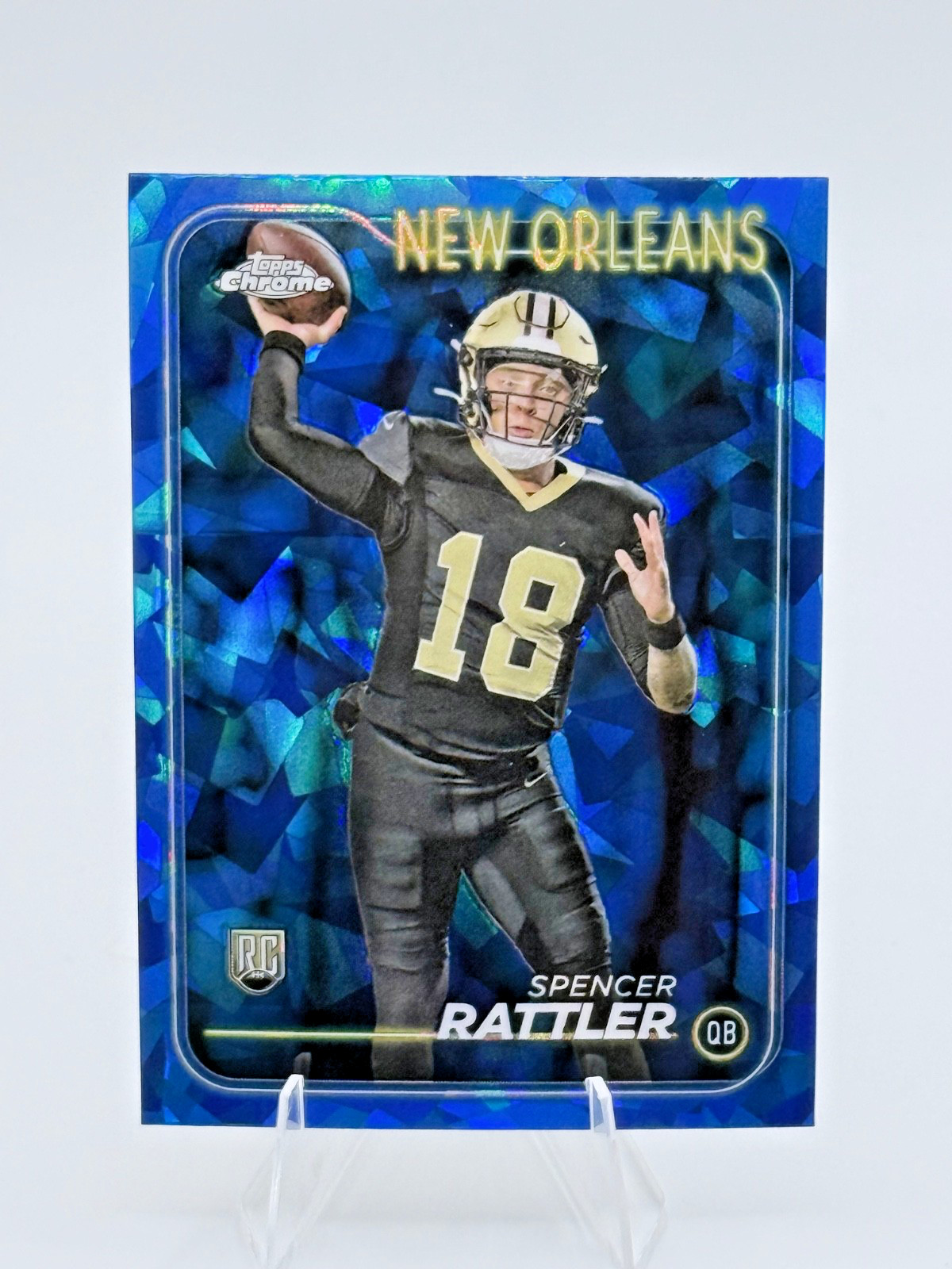 2024 TOPPS CHROME SAPPHIRE #213 Spencer Rattler New Orleans Saints Rookie RC