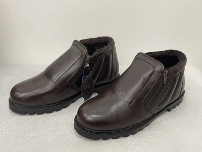 Chums Herren Weite Passform Größe 9/43 Dunkelbraun Stiefel Reißverschlüsse an der Seite und Kunstwolle gefüttert