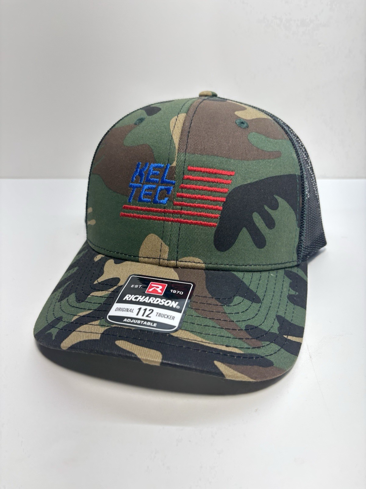 🔥Keltec Logo Men&rsquo;s Hat, Richardson 112 SnapBack Camo With Black Mesh! 2A