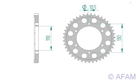 Kettenrad Stahl 45-ZäHne 525-Teilung FüR Suzuki GSX-R 750 Bj. 2011-2018-image