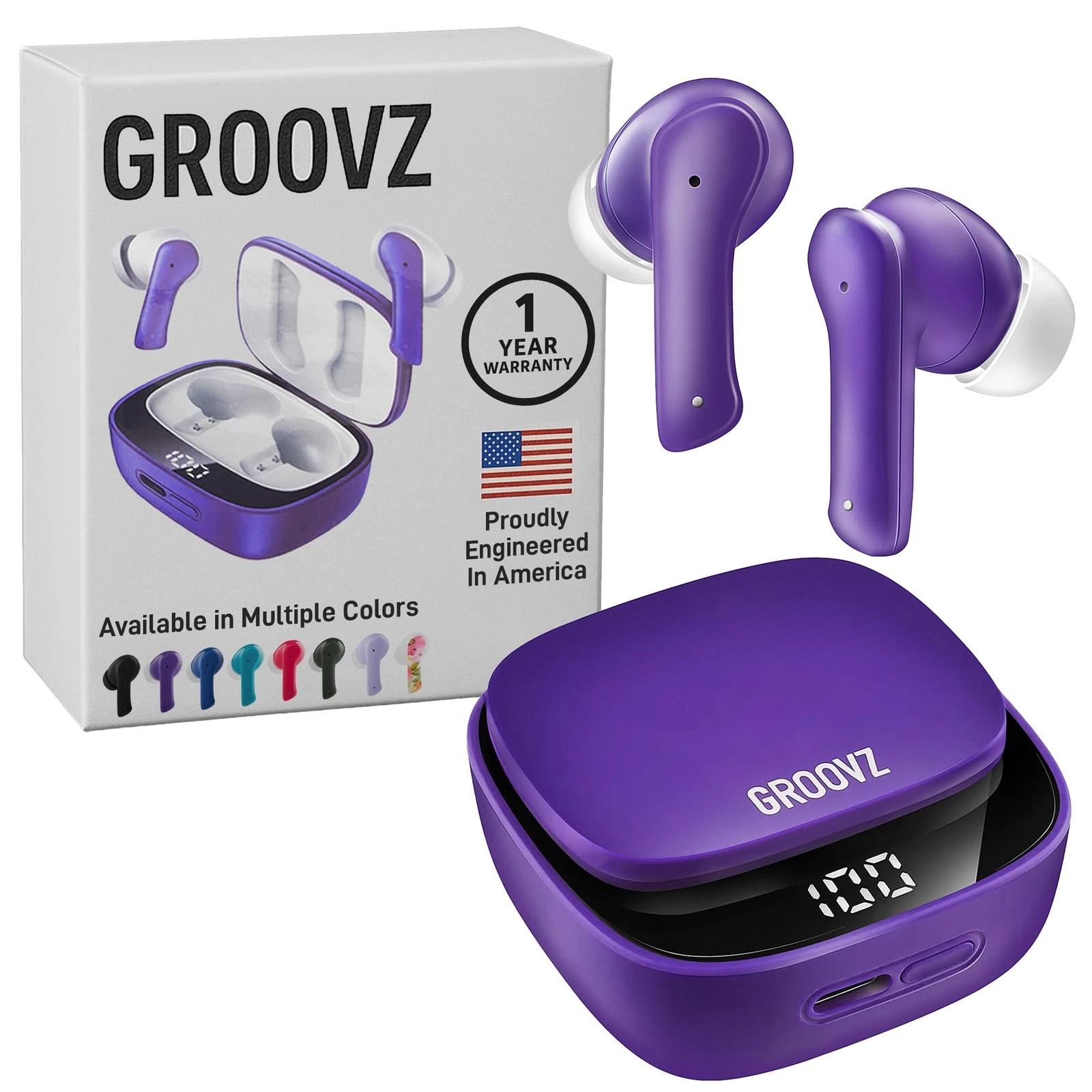 True Wireless Earbuds with Charging Case - Designed and Engineered in The USA...