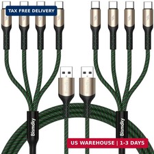 2Pack 4FT Multi Charging Cable USB C Splitter Cable 4 in 1 Fast Charging QC3.0