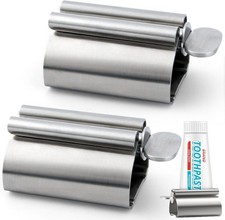 Toothpaste Tube Squeezer Dispenser, 2PCS Toothpaste Roller Squeezer Tool Metal T