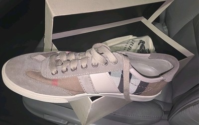 Burberry Orford House Check 41/8 House Check canvas/leather sneakers damaged box