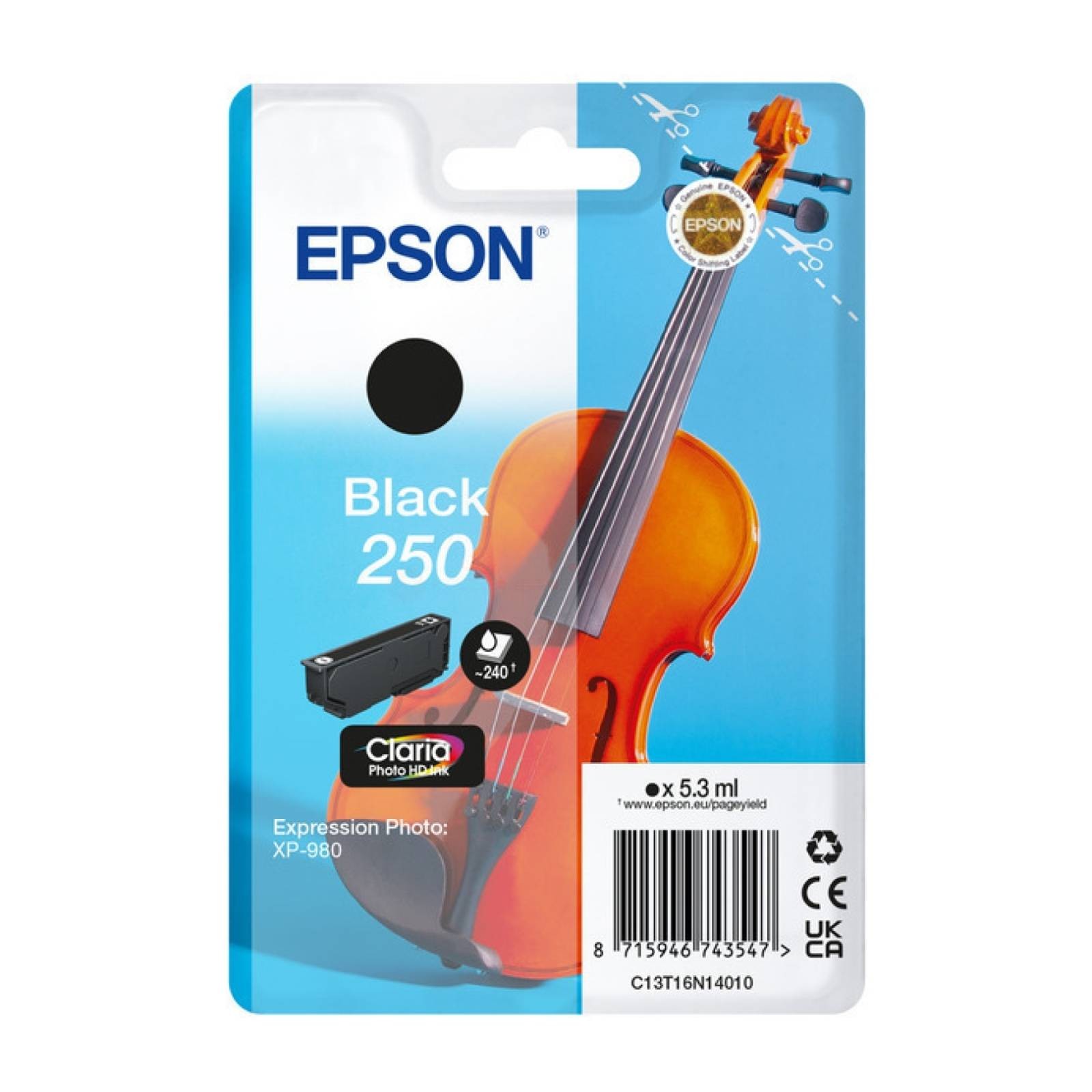 Epson Black C13t16n14010/250 Ink Cartridge 240 Pages 5.3Ml For - Image 3