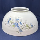 Antique Hand Painted Opal Milk Glass Hanging Library Oil Lamp Shade 14" Fitter