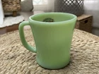 NOS Vintage Anchor Hocking Fire King Jadeite D Handle Mug Original Label Sticker