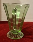 Vintage Hocking Block Optic Uranium Green Depression Glass Footed Sugar — photo 2