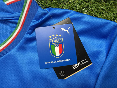 2022 Italy Italia Chiellini Jersey Shirt Kit Blue Puma Home Large