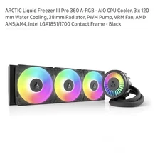 ARCTIC Liquid Freezer III Pro 360 A-RGB black PC Water Cooler AIO CPU
