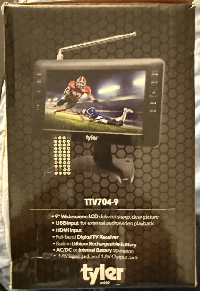 Tyler 9" Portable Digital LCD Television Rechargeable Battery Wide-screen  - Image 3 of 3