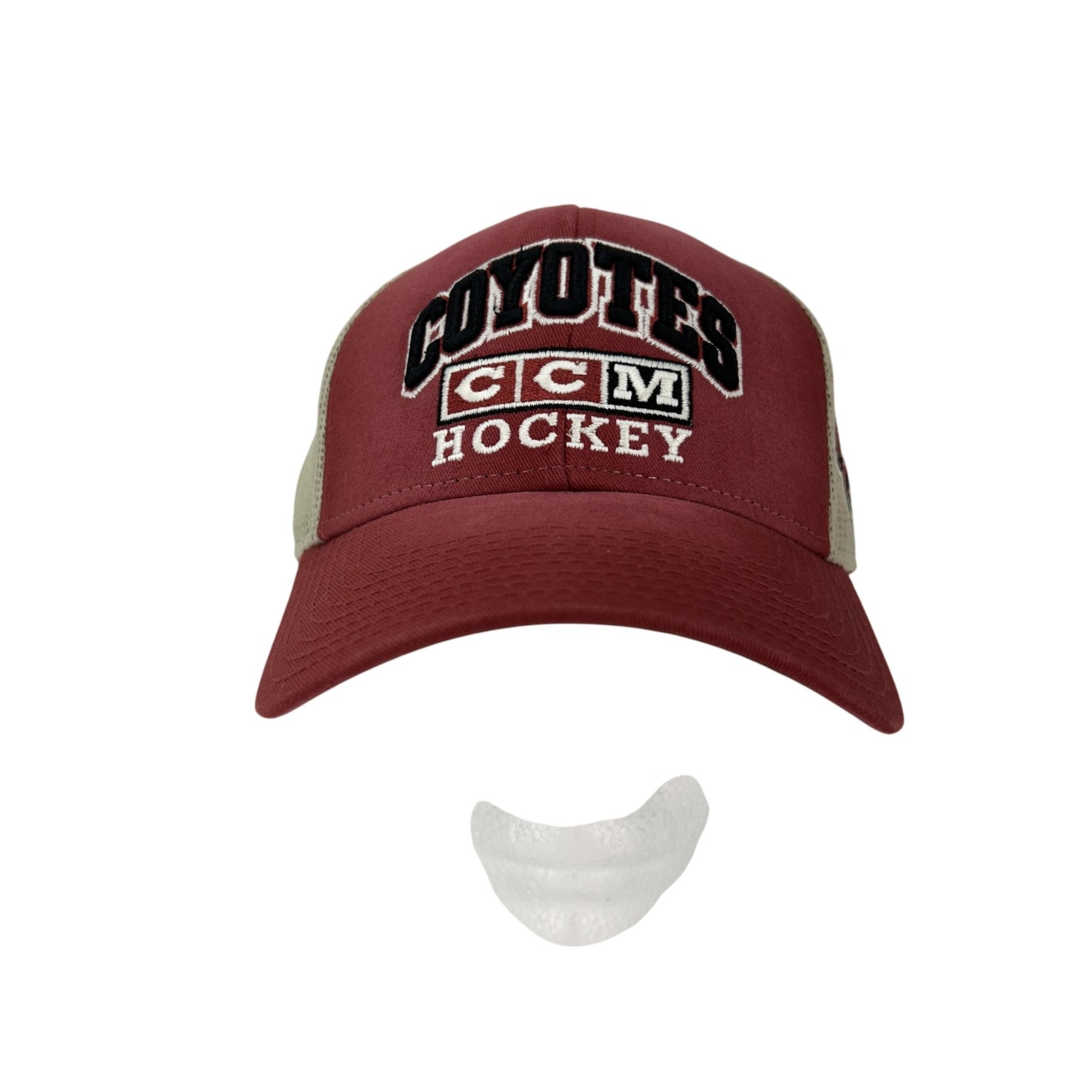 Cap Snap Back Red Beige Nhl Hockey Mesh Trucker Ccm Mens