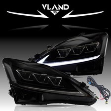 Pair Vland Projector Headlight For 2006-2013 Lexus IS 250 350 ISF LED Headlights