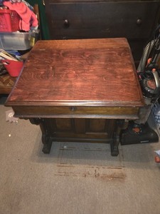 1800s Victorian  Unusual Lift Top Walnut Desk Backside Drawers Estate Fresh