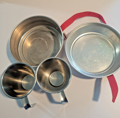 Vintage Aluminum Camping Camp Cook Set Mirro Backpacker, Riddervold, & Rico