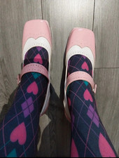 Lack Riemchenpumps  Gr. 43  in Rosa mit Block...