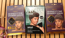 2 Bufanda Envolvente Negra Donna Estrás Spandex Durag & Firstline Evolve Nueva