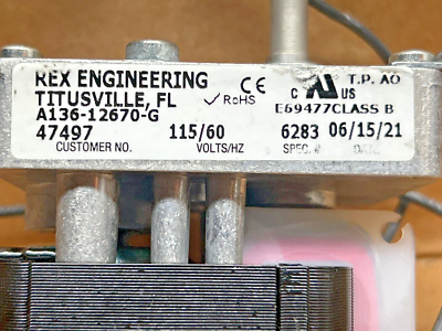 REX ENGINEERING A136-12670-G 47497 MOTOR ASSEMBLY | eBay