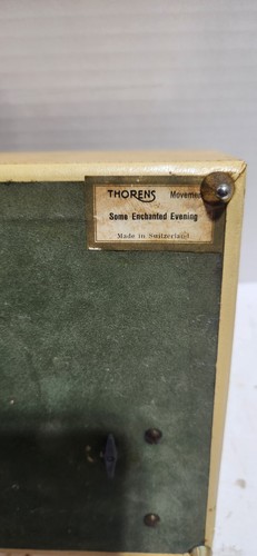 Vtg Thorens Switzerland Music Jewelry Box Green lined - Some Enchanted Evening - Picture 7 of 8