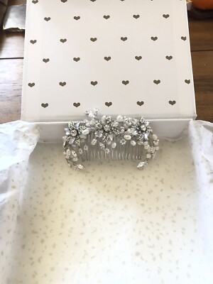 Untamed Petals By Amanda Judge Bridal Hair Comb Silver | eBay display picture 1