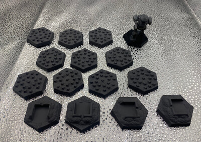 Dragon's Teeth & Vehicle Bunker x14 tiles, Tabletop Terrain Battletech 6mm