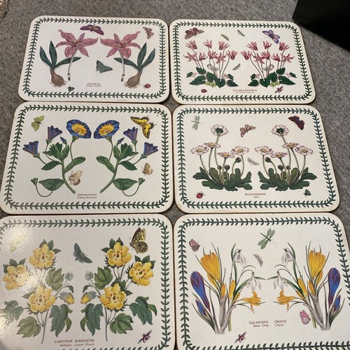 Portmeirion Botanic Garden Rectangle Placemats Set of 6 Cork Backed