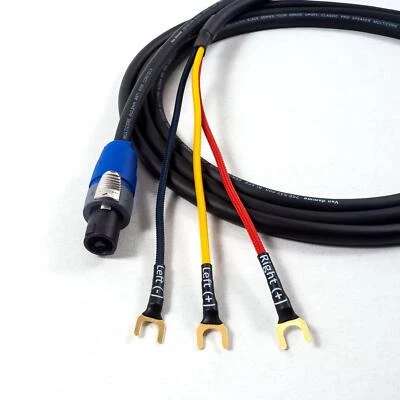 REL 3 Wire Sub Speaker Cable. Neutrik Speakon to Spade end. Sub