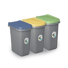 Image of HOME CENTRE Lift Top Plastic Kitchen Waste Bin 15-25-40L Slim Paper Recycling