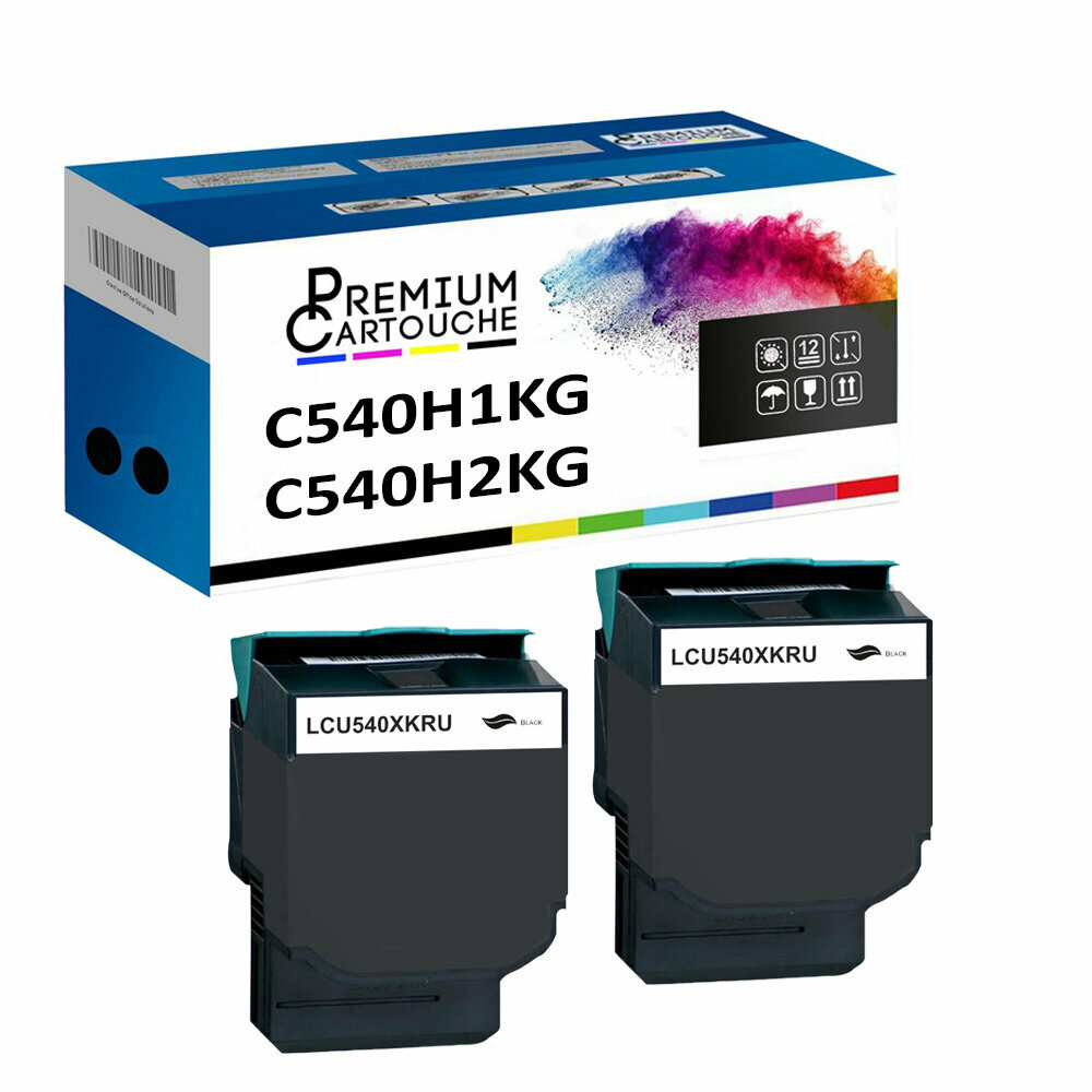 Toner noir C540H1KG compatible Lexmark pour des textes nets