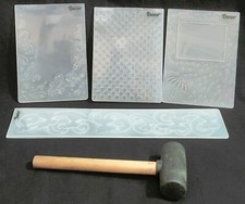 Darice Scrapbook Craft 4 EMBOSSING FOLDERS  MALLET butterfly floral border rain