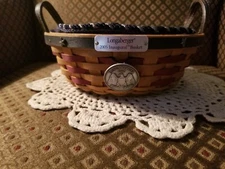 Longaberger 2005 Inaugural Basket,  Protector, Liner and Tie-On