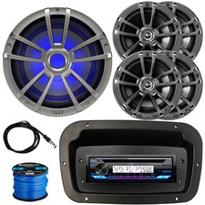 JVC Marine CD Player Receiver, 2x 6.5" Speaker, 10" Multi-Element RGB Subwoofer