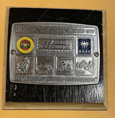 Badge auto car German Rally Tour Club Grille plaque ADAC #2230 1982 Senne