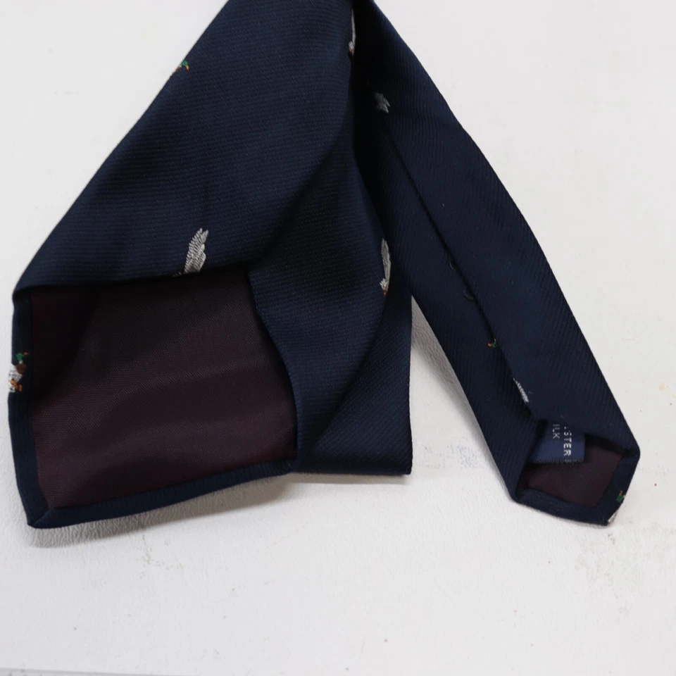 Corbata de Colección Federación Nacional de Vida Silvestre 57 en Azul Marino Patos Mallard Voladores Foto 4 de 4