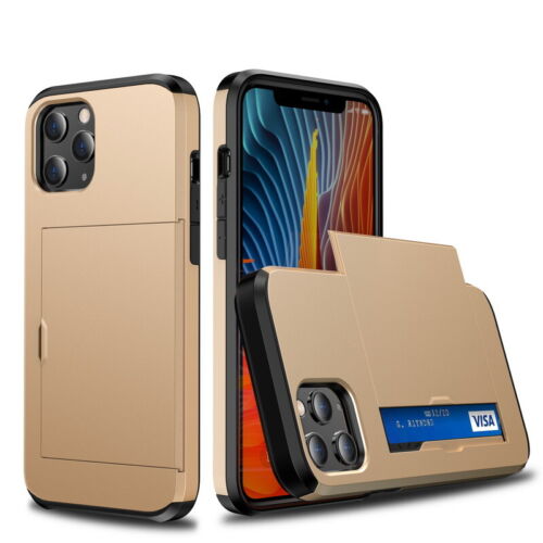 For iPhone 16 15 14 13 12 Pro Max 11 XR XS 8 Hard Wallet Card Holder Case Cover - Picture 15 of 23