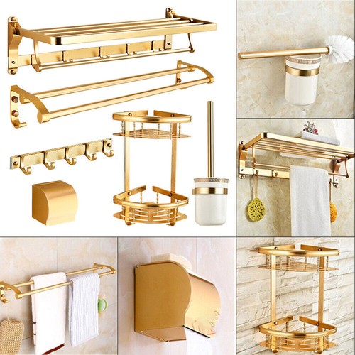 Bathroom Accessories Set, Wall Mounted Bath Toilet Hardware Towel Rack Bar Shelf - Bild 4 von 15