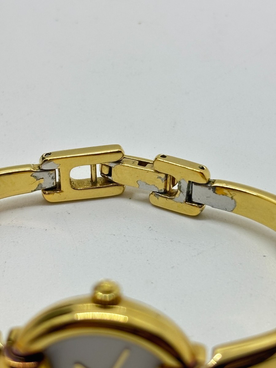 Exc+5 w/Box ] GUCCI 1400L Vintage White Dial Gold Quartz