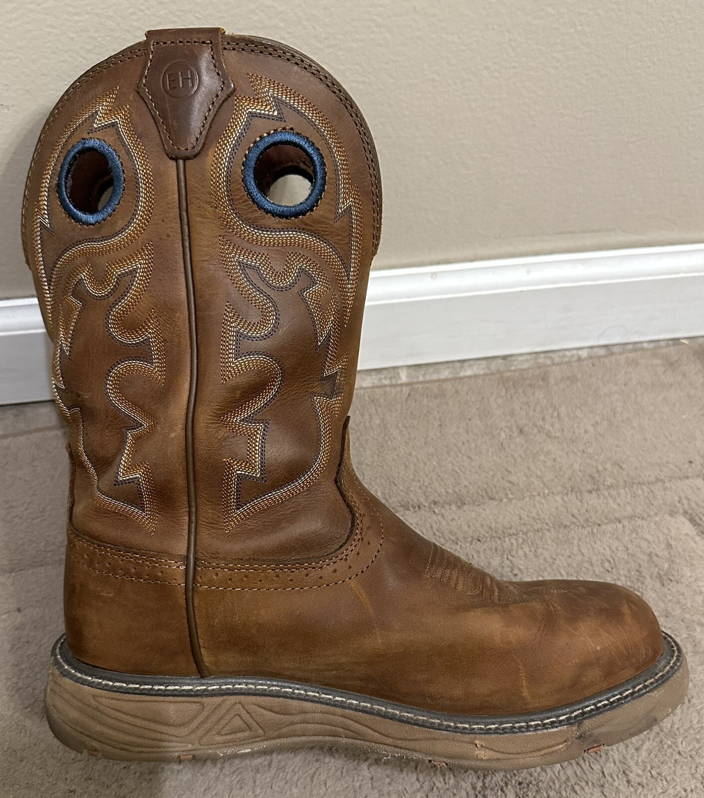 Justin Men's Rush Barley H20 Pull On Work Boot Round Soft Toe Se4470