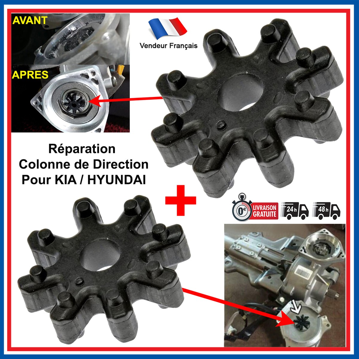 Coupleur colonne direction assisté pour Kia Hyundai 563152K000FFF